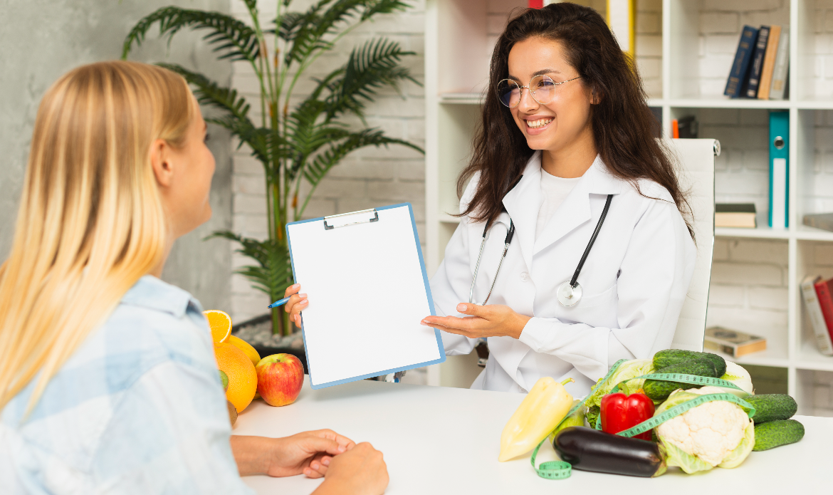 Holistic Nutritionist Services and Clinical Counselling in Abbotsford consultation with fresh fruits and vegetables