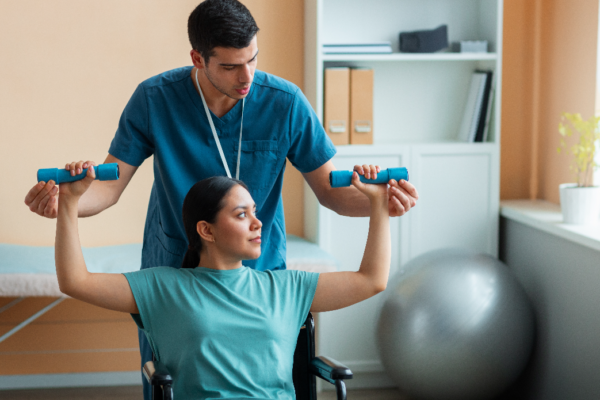 ICBC Recovery in Abbotsford with guided physiotherapy rehabilitation at Let’s Heal Health & Wellness helping a patient regain strength and mobility after a car accident.